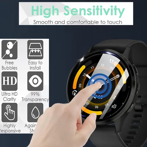 Vista 2 de Lamshaw Protector de pantalla compatible con Garmin Venu 3S, [3 unidades] 3D de cobertura completa PET suave protector de pantalla compatible
