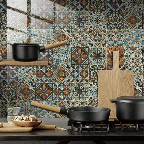 Vista 5 de Ochine 24 hojas para despegar y pegar azulejos en muro, papel tapiz floral para despegar y pegar, calcomanías de flores de mandala, vinilo 3D