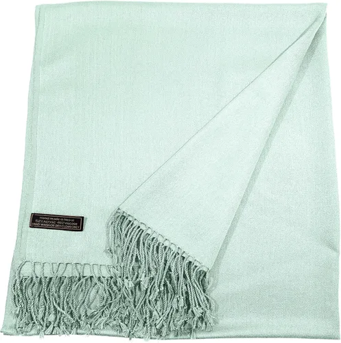 Vista 29 de CJ Apparel Solid Color Tassels Design Nepalese Shawl Seconds Scarf Wrap Stole Throw Head Wrap Pashmina Hand Made in Nepal Amarillo ámbar