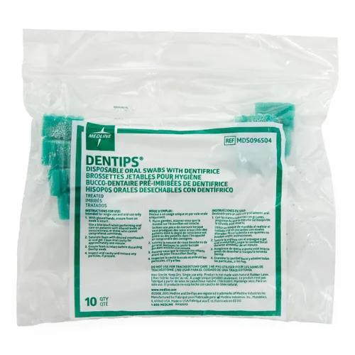 Vista 7 de Medline DenTips - Hisopos orales tratados, color verde, paquete de 10 hisopos