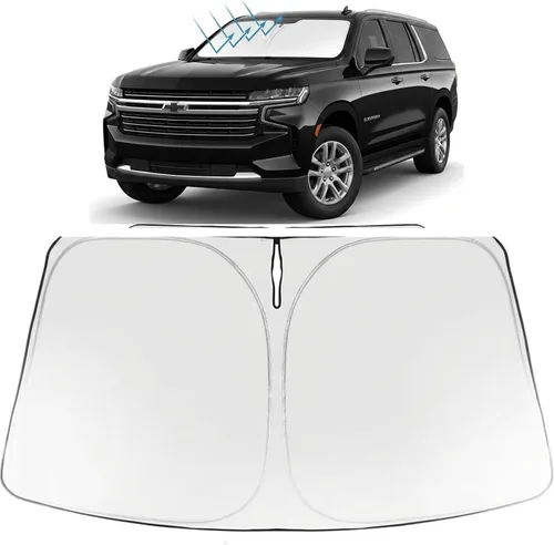 Vista 26 de Proadsy Parasol para parabrisas Rivian R1S 2022-2025 2026 de 4 capas plegable, protector de parasol frontal que bloquea los rayos UV, mantiene