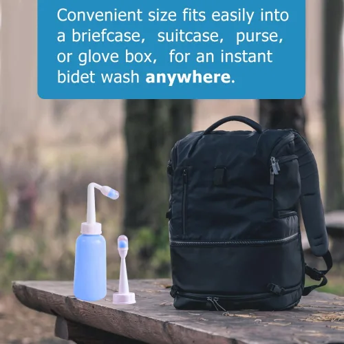 Vista 6 de Peri Bottle – Cuidado posparto y perineal – Bidé portátil 2 en 1 – Pulverizador de bidé portátil de viaje para mujeres u hombres – Botella rociadora