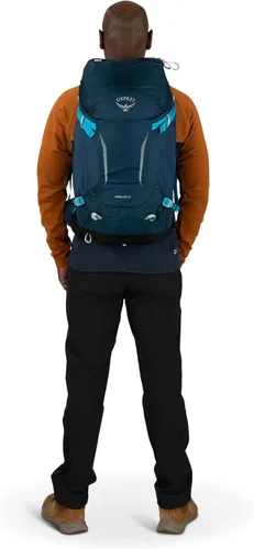 Vista 14 de Osprey Hikelite 32L Mochila ligera para senderismo - Mochila de viaje plegable y duradera con funda para lluvia para hombres y mujeres, Azul Atlas