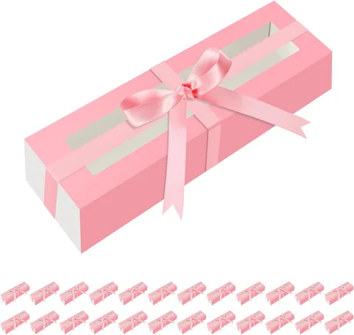 Vista 9 de HAPPY POTATO Paquete de 25 cajas de macarrones para 6, 7.2 x 1.9 x 1.9 pulgadas, cajas de embalaje de macarrones, cajas de macarrón negro