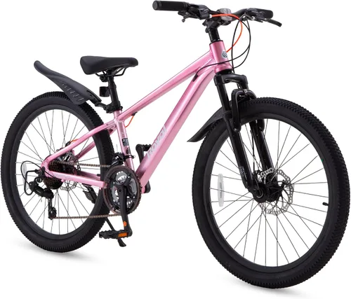 Vista 16 de RoyalBaby Bicicleta de montaña para niños y niñas, bicicleta ultraligera de aluminio con ruedas de 20 a 26 pulgadas para niños de 6 a 14 años