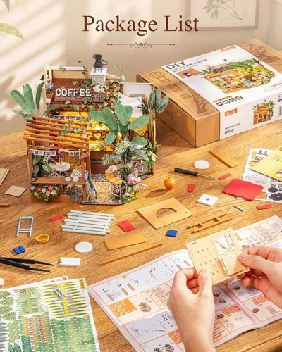 Vista 8 de Rolife Kit de cafetería en miniatura de bricolaje para adultos-Leafree Café