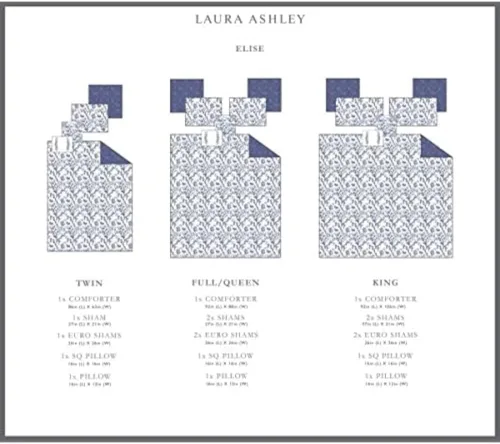 Vista 10 de Laura Ashley Hogar - Colección Elise - Edredón ultrasuave de lujo, juego de ropa de cama prémium para todas las estaciones, elegante diseño delicado