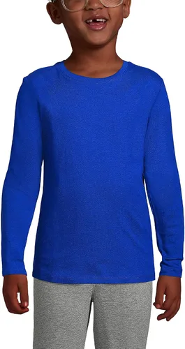 Vista 3 de Lands' End Camiseta esencial de manga larga para niñas con uniforme escolar