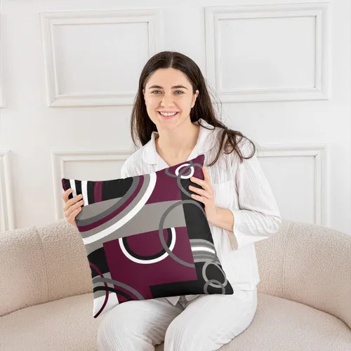 Vista 193 de Juego de 2 fundas de almohada abstractas de 16 x 16 pulgadas para niños, niñas, adolescentes, decoración de dormitorio, moderna a rayas, decoración