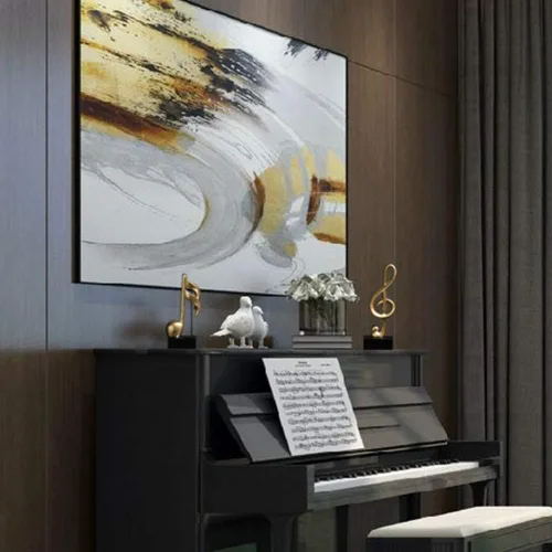 Vista 5 de PXRJE 3 estatuas de notas musicales, decoración de notas musicales, estatua musical para el hogar, piano, regalo, recuerdos, caja de regalo, resina