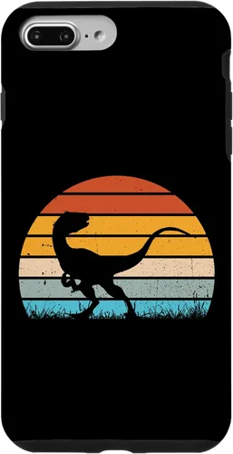 Vista 12 de Retro Sunset Jurassic Velociraptor Dinosaur Case for iPhone 17
