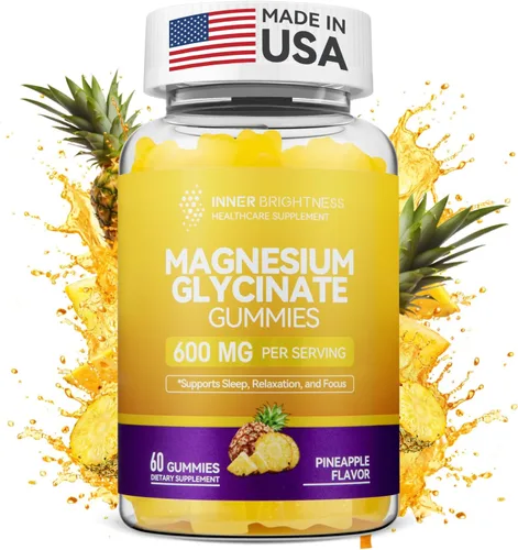 Vista 12 de Gomitas de glicinato de magnesio 600mg, sin OMG, sin gluten, gomitas de magnesio para adultos y niños, sueño, relajación y enfoque, sabor a naranja