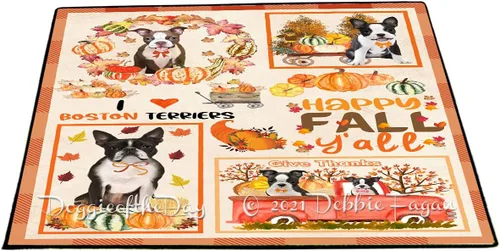 Vista 9 de Doggie of the Day Boston Terrier Dogs Floor Mat - 4th of July Independence Day - Best Dog Doormat - Protector Decor - Unique Portrait Art - Premium