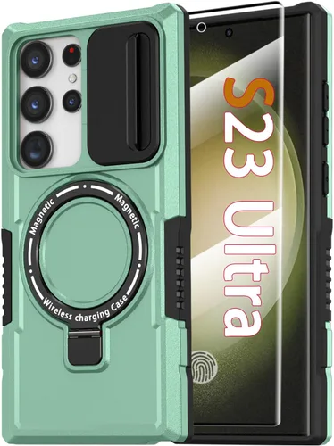 Vista 124 de Funda magnética para Samsung Galaxy Note 20 Ultra con soporte de anillo [con protector de pantalla] [Compatible con carga inalámbrica MagSafe] Funda