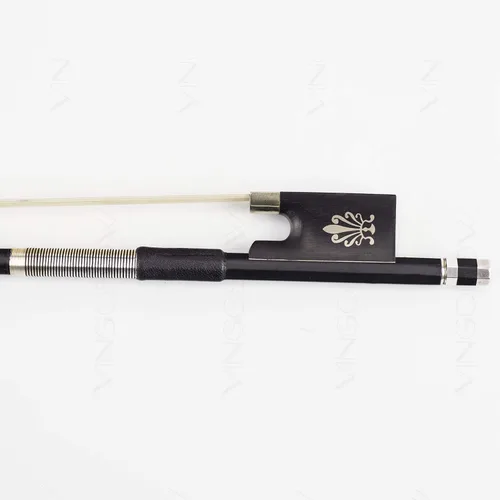 Vista 4 de ¡Nuevo modelo! Arco para violín avanzado de fibra de carbono Vingobow con diseño único con cristal (4/4, flor de lis)