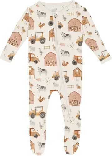 Vista 37 de KicKee Baby & Toddler - Pijama de viscosa ultrasuave de bambú con patas abatibles y puños