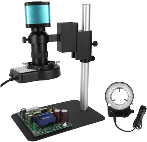 Vista 2 de Kit de accesorios para microscopio 48MP USB Cámara de microscopio 130X ajustable C Monte lente Microscopio diapositivas (Color BD21 13MP Set3)