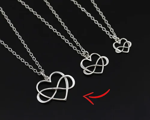 Vista 4 de A Charmed Impression Sterling Silver Infinity Heart Necklace - Unbiological Mother Daughter Adoption Gotcha Day Gift for Women