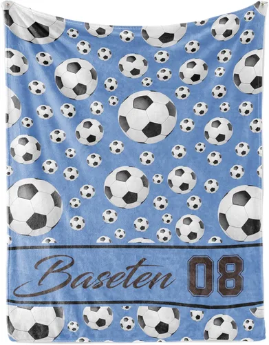 Vista 17 de Manta de fútbol personalizada con nombre, mantas personalizadas suaves para deportes de fútbol, mantas de cama verde, regalo personalizado