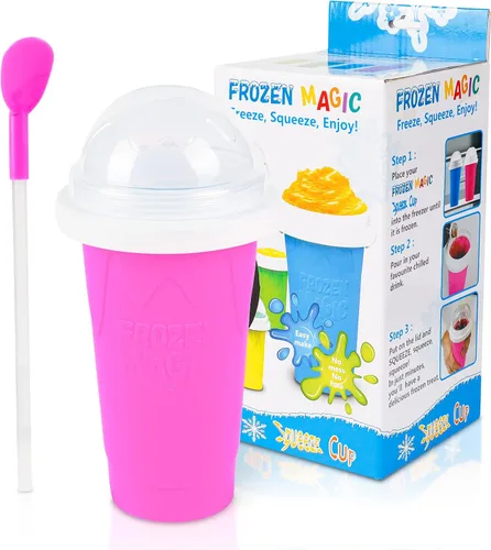 Vista 9 de Taza para hacer granizados - Taza mágica de congelación rápida, máquina portátil de doble capa para granizados geniales para batidos, jugos, helados