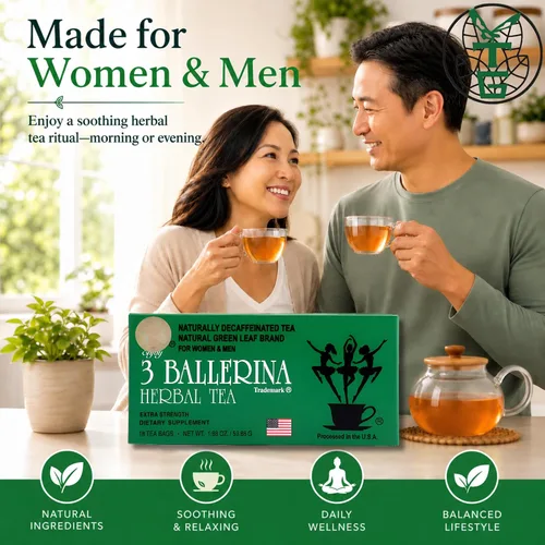 Vista 4 de 3 Ballerina Bebida de Té Herbal Extra Fuerte, 18 unidades (paquete de 2) Traditional & All-Natural Ingredients Herbal Tea Drink for Men & Women