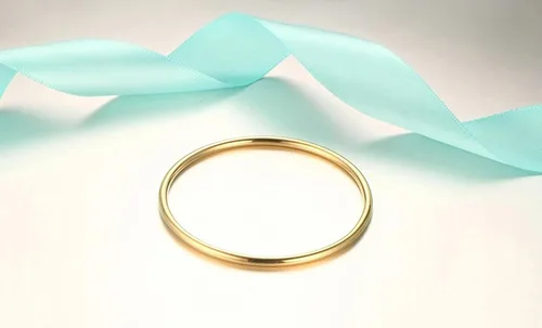 Vista 8 de Daisy Bloom Brazalete chapado en oro para mujer pulsera redonda de 018 pulgadas de grosor
