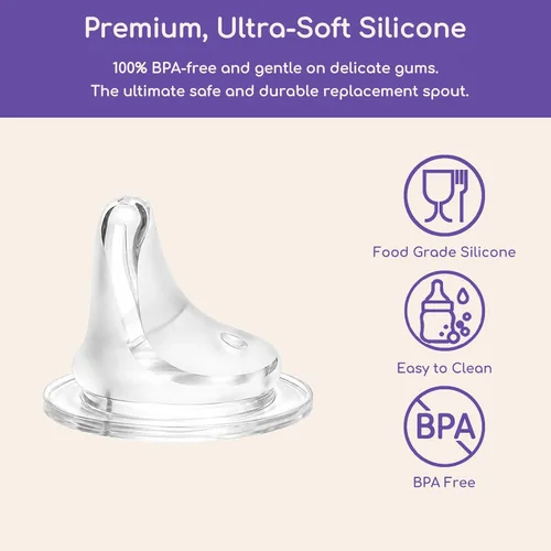 Vista 4 de CHUBBIEE Boquillas para sorber compatibles con biberones Lansinoh, paquete Boquilla para sorber