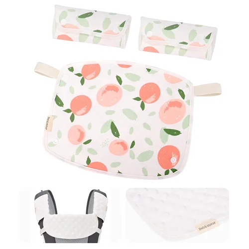 Vista 12 de Bebamour Babero reversible de algodón para todas las posiciones de transporte, babero blanco para niños y niñas (elefante)