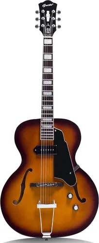 Vista 11 de Guitarra eléctrica de jazz GROTE de cuerpo hueco con herrajes cromados (Natural)