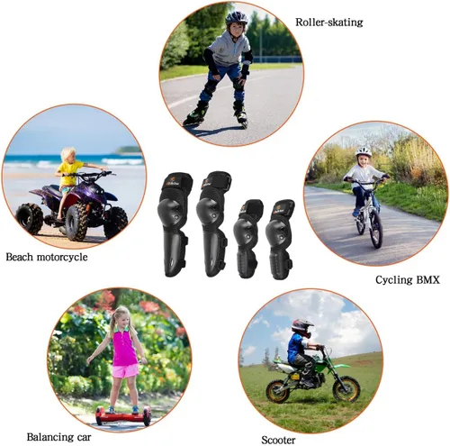 Vista 7 de RIDBIKER Espinilleras de motocross para niños y jóvenes, protector antideslizante 2 en 1, coderas, ajustable, equipo de motocross, juego de armadura
