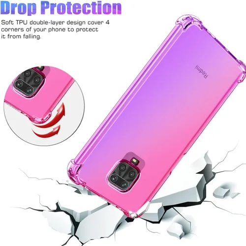 Vista 7 de Funda para Redmi Note 9 Pro Max/Note 9S/Poco M2 Pro/Redmi Note 10 Lite Linda Caso, Gradient Slim Anti Scratch TPU Funda protectora a prueba