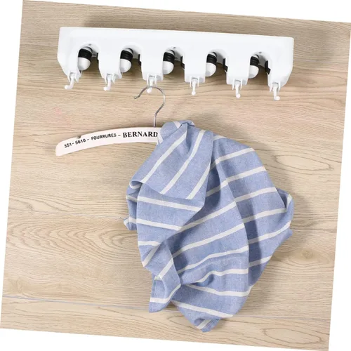 Vista 6 de HEMOTON Soporte de escoba para montaje en pared, estante de almacenamiento, fregona, clip para paraguas 5 bolas, 6 ganchos para garaje