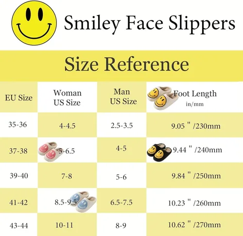 Vista 8 de GULAKY Smiley Face Slippers for Women and Men House Shoes Fuzzy Non-slip Cozy Lightweight Slip-on Indoor Slippers