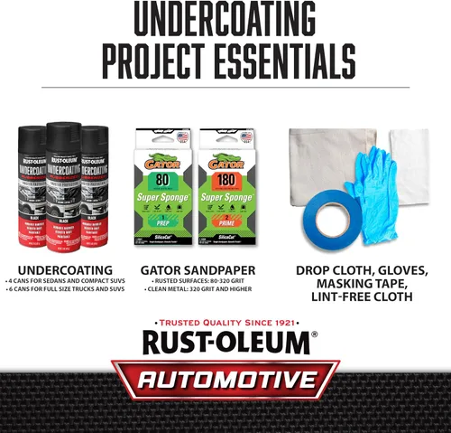 Vista 8 de Rust-Oleum 248657 Spray de revestimiento inferior de goma, 15 oz, Negro