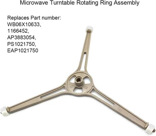 Vista 2 de WB06X10633 Conjunto de anillo giratorio de microondas para microondas GE, soporte de bandeja de vidrio giratorio de microondas, reemplaza 1166452
