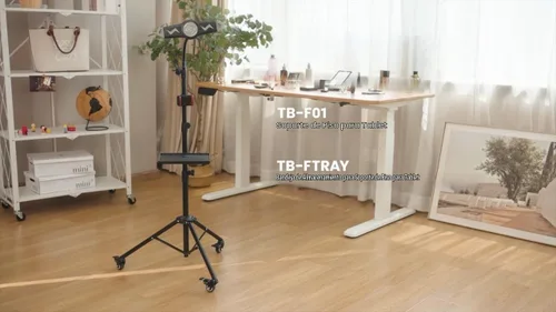 Vista 7 de Mount Plus TB-F01 Soporte de trípode de piso de cuello de cisne con rueda para iPhone, iPad, iPad Pro y otras tabletas tamaño 9" a 15" con rotación