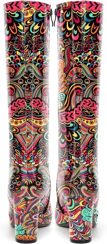 Vista 109 de AMBELIGHT Botas altas hasta la rodilla con cremallera y puntera puntiaguda para mujer, de patente sólida, tacón alto, 3.3 pulgadas