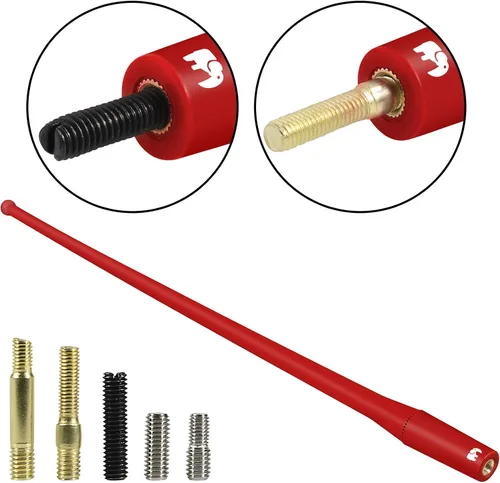 Vista 3 de ONE250 Antena flexible de 13 pulgadas, compatible con GMC Sierra (2000-2024), Canyon (2015-2024), Acadia (2007-2019), Terrain (2010-2017), Yukon Rojo