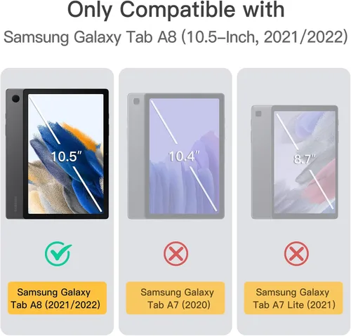 Vista 2 de JETech Funda para Samsung Galaxy Tab A8 de 10.5 pulgadas 2022 (SM-X200/X205/X207), cubierta protectora de tableta Slim Folio con soporte
