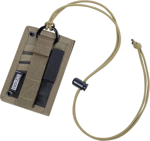Vista 11 de Porta tarjetas táctico para documentos, bolsillo organizador con llavero de OneTigris 1 ID + 6 Cards,adjustable neck cord,pen loop included,dual