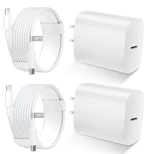 Vista 15 de Cargador para iPhone 16 15 Pro Max de carga rápida, bloque de carga USB C de 20 W para iPhone 16 15 con cable de carga tipo C de 3 metros