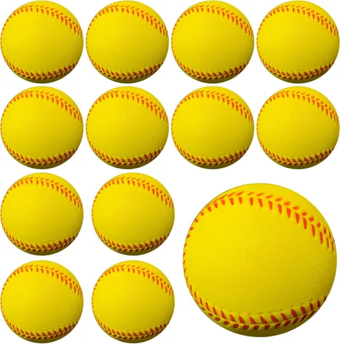 Vista 9 de GKK Pelotas de béisbol de espuma, paquete de 12 pelotas de béisbol suaves para jóvenes y adolescentes, pelotas de entrenamiento de espuma