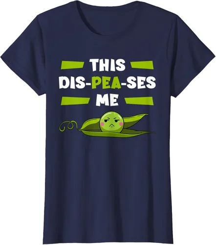 Vista 25 de Camiseta de semilla vegetariana de guisantes con flor de planta Dis-Peas-Ses Me, Negro