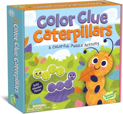 Vista 4 de Peaceable Kingdom Color Clue Caterpillars - Rompecabezas magnéticos para niños a partir de 4 años