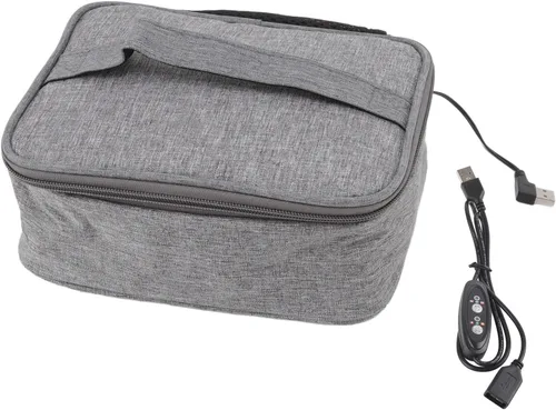 Vista 7 de Fiambreras portátiles con carga USB, mini lonchera eléctrica portátil, calentador de alimentos, calentador de alimentos, bolsa de almuerzo