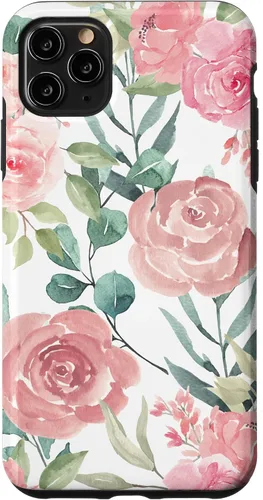 Vista 13 de iPhone 16 Pastel Pink Flower Print - Watercolor Floral Petals Blossom Case