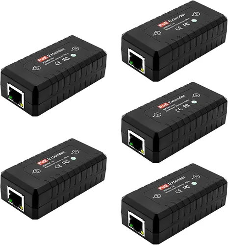Vista 9 de PoE Extensor Ethernet Repetidor 1 Puerto 10/100, PoE Switch Splitter, IEEE802.3af para Sistemas de Seguridad Cámara IP, Teléfono IP Red PoE Extensor