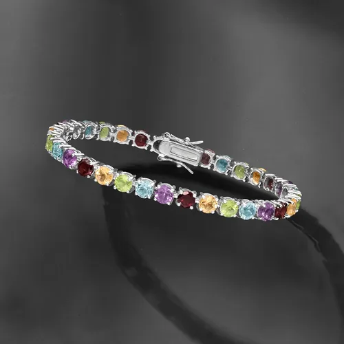 Vista 3 de Ross-Simons 18.60 ct. t.w. Multi-Gemstone Tennis Bracelet in Sterling Silver