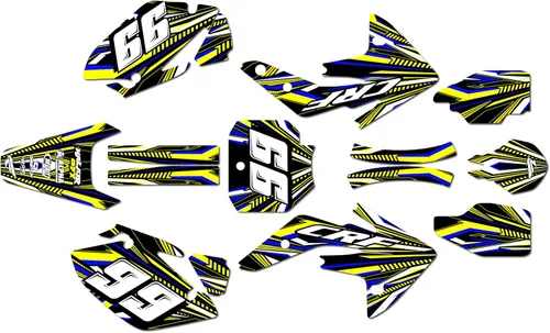 Vista 5 de Kit de gráficos Kalair GFX para Honda CRF150R (2007-2023) Serie PRIME Azul 09 Mil - Kit de calcomanías y adhesivos de gráficos personalizados