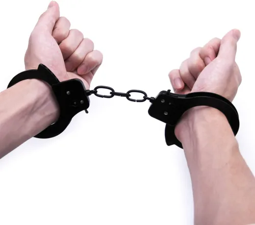 Vista 7 de AUYYOSK Esposas de Metal de Juguete con Llave, Accesorio de Suministros de Fiesta de Seguridad para Juego de Simulación, Esposas para Niños (Negro)